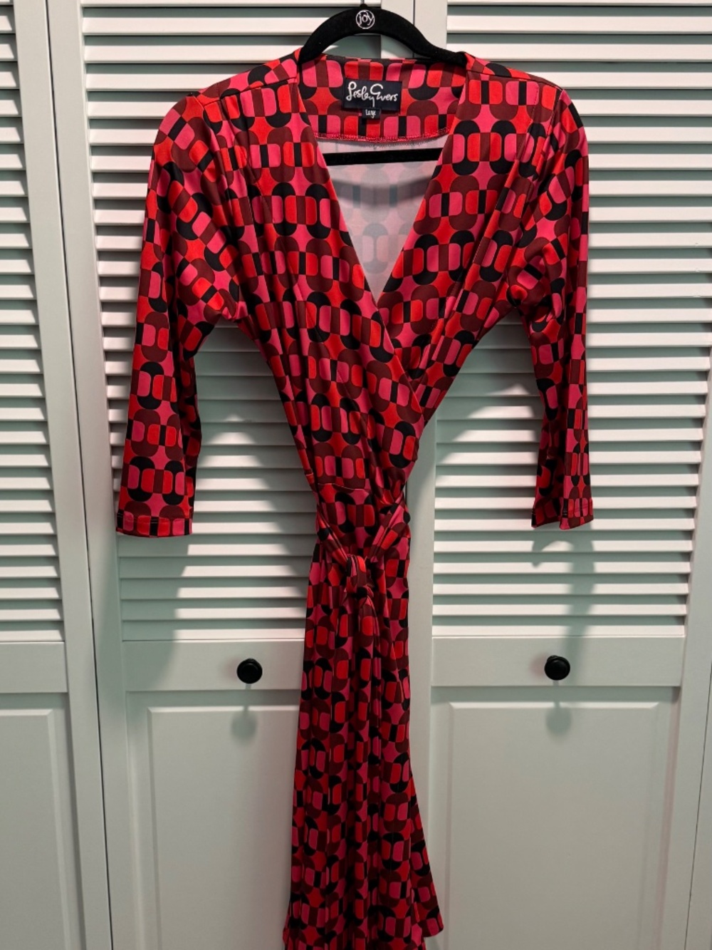 Lesley Evers Jackie Wrap Dress Geo Print